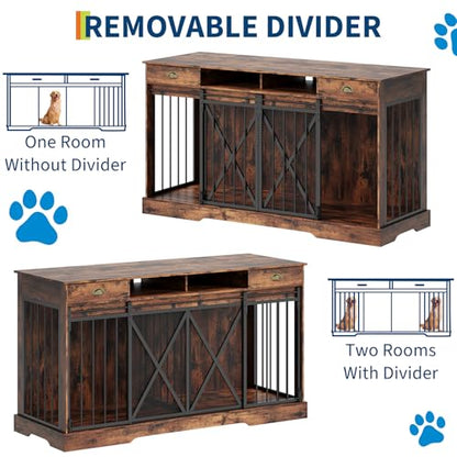 Dog Crate Furniture with Removable Divider, view 5