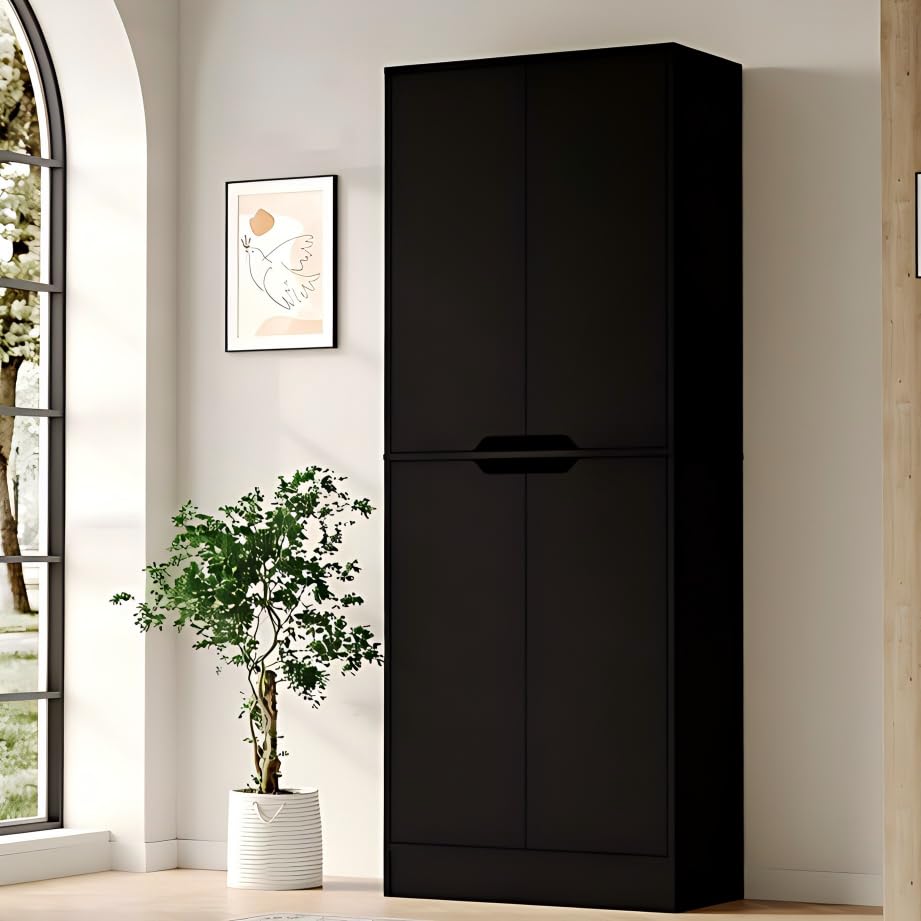 Black Tall Kitchen Pantry Cabinet with Adjustable Shelves, view 5