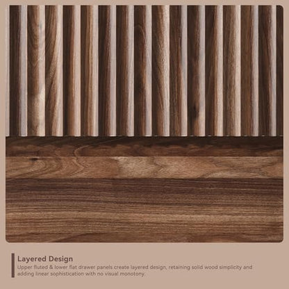 Fluted 6 Drawer Dresser for Bedroom, view 7