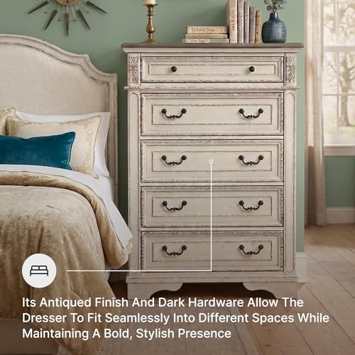 Signature Design by Ashley Realyn French Country 5 Drawer Chest, view 6