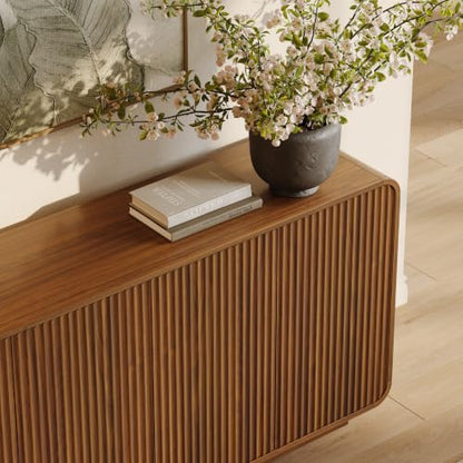 64" Fluted Sideboard Buffet Cabinet with Storage, view 7