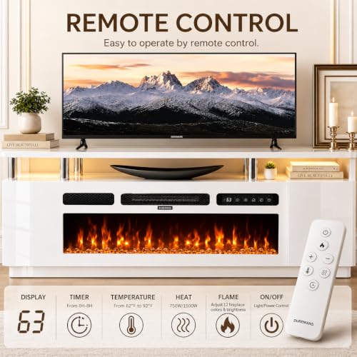 70" TV Stand for Living Room, Entertainment Center & Media Console with Storage, view 6
