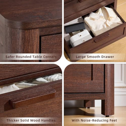 Farmhouse 6 Drawer Dresser for Bedroom, Walnut, view 6