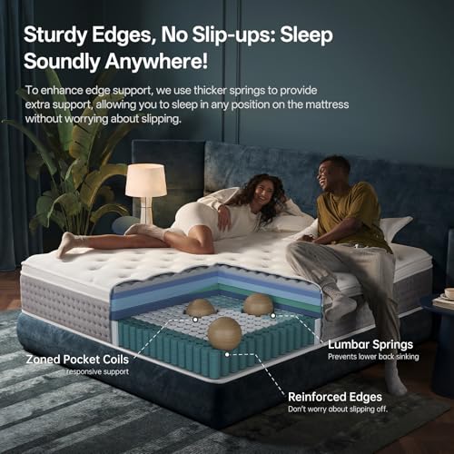 DSOUL King Mattress, 14 Inch Medium Firm Hybrid with Motion Isolation, view 7