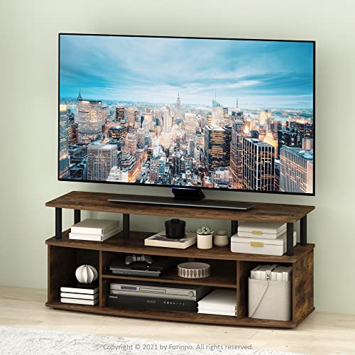 Jaya 4-Tier TV Stand for TV up to 55 Inch, Amber Pine, view 3