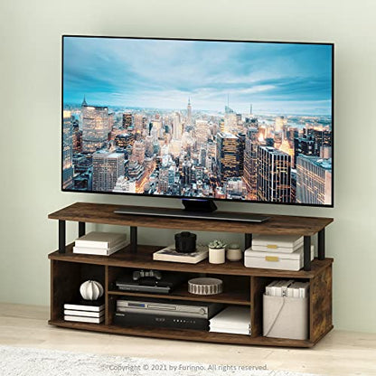 Jaya 4-Tier TV Stand for TV up to 55 Inch, Amber Pine, view 3