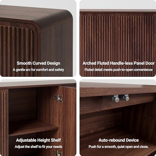 Fluted Sideboard Buffet Cabinet with Storage, view 7