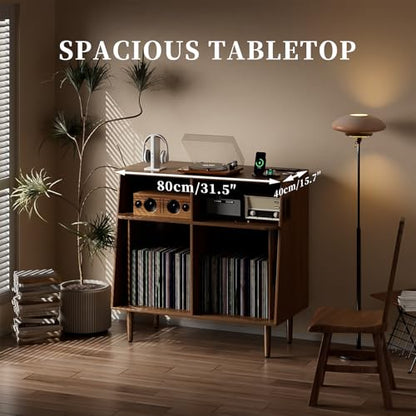 Record Player Stand with Vinyl Storage, view 5