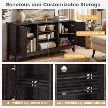 Farmhouse TV Stand for TVs up to 65 Inches, TV Console Table with Barn Doors, view 8