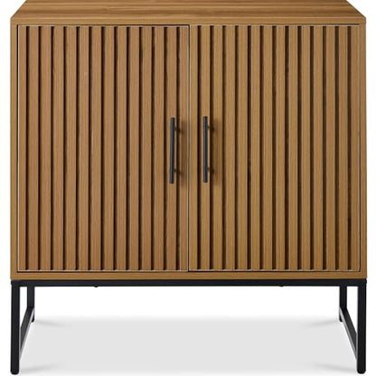 Best Choice Products Slatted Sideboard Buffet Cabinet, Entryway Table, Accent Storage Cabinet, Console Table for Hallway, Living Room, Dining Room – Brown