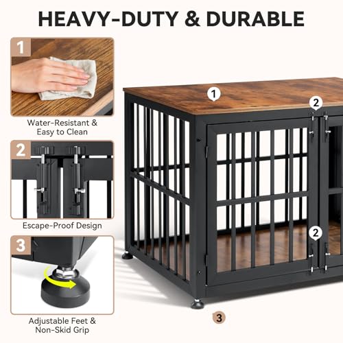 42 Inch Heavy Duty Dog Crate Furniture for Large and Medium Dogs, view 4