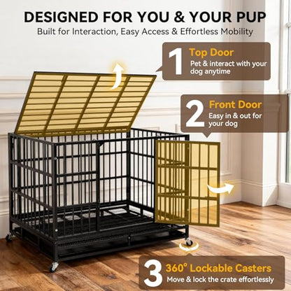 48-Inch Heavy Duty Dog Crate for Large Dogs, view 5