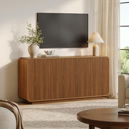 64" Fluted Sideboard Buffet Cabinet with Storage, view 4