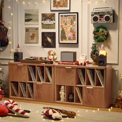 Large Record Player Stand with Vinyl Storage Up to 450 Albums, view 6