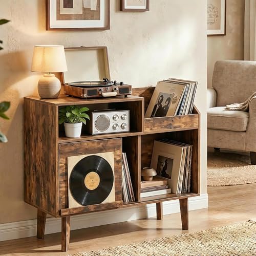 Record Player Stand, Large Turntable Stand Holds up to 250 Albums, view 2