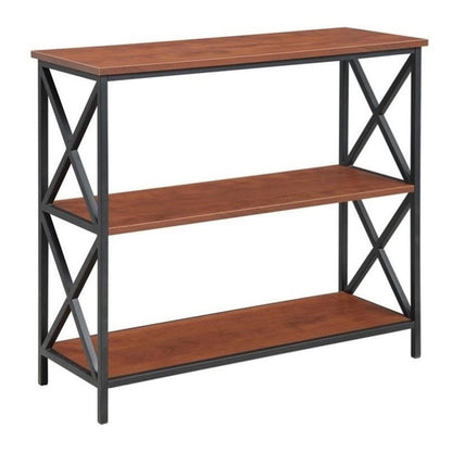 Tucson 3 Tier Bookcase, Black / Cherry