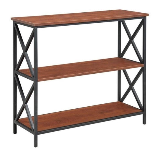 Tucson 3 Tier Bookcase, Black / Cherry