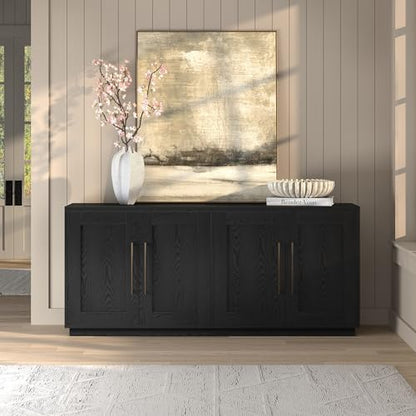 Henn&Hart 68" Modern Sideboard Buffet Cabinet, Natural Black, view 8