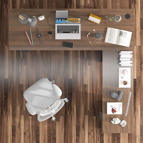 Electric Standing Desk with Drawers and Shelves, view 5