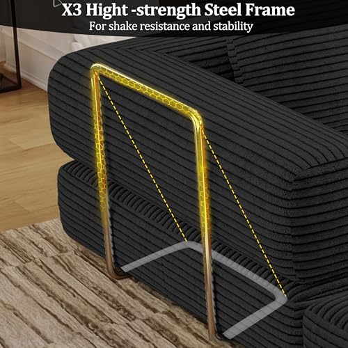 59 Inch Convertible Sofas Bed, 5-in-1 Futon Sofa Pull Out Sleeper Couch, view 4
