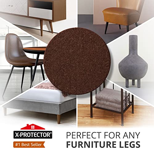 Felt Furniture Pads - 24 Pcs 2" Round - Chair & Floor Protectors - For Hardwood Floors - Protect Your Floors! (Brown)