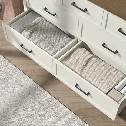 Farmhouse 7 Drawers Dresser for Bedroom, Antique White, view 7