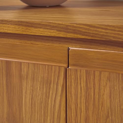 Maya Large Curved Modern Solid Oak Wood Veneer 70 Inch Sideboard TV Stand, view 7
