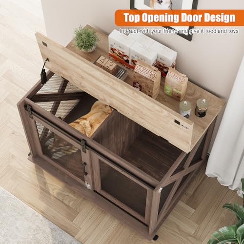 Dog Crate Furniture, 37" Dog Kennel Furniture, Farmhouse Dog Crate, view 3