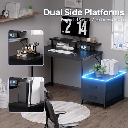 50 Inch Small Computer Desk with Drawers and Storage, view 5