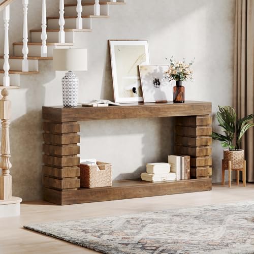 Tribesigns 70.8-Inch Long Console Table, Wood Entryway Table with Storage, Narrow Sofa Table Couch Table for Living Room Entryway Hallway | with Storage