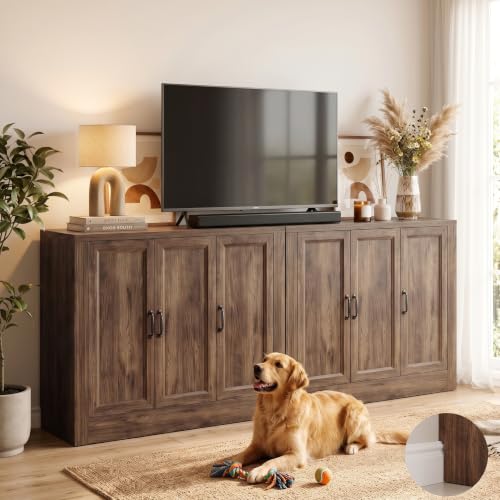 Modern TV Stand for Living Room, 78" W Buffet Cabinet with Storage, view 2