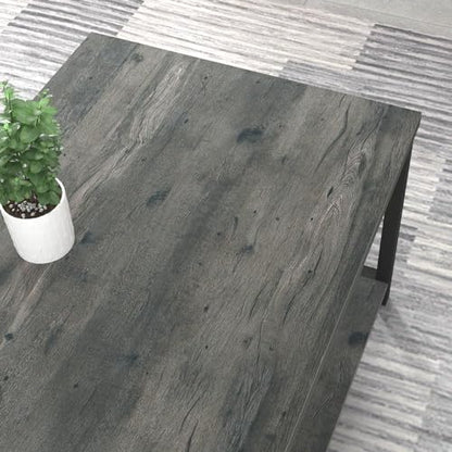 Coffee Table, Rustic Wood and Metal Center Table for Living Room, 39.3 Inch Grey