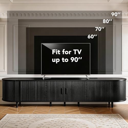 MXV 80" TV Stand with Sliding Doors for Living Room, view 8