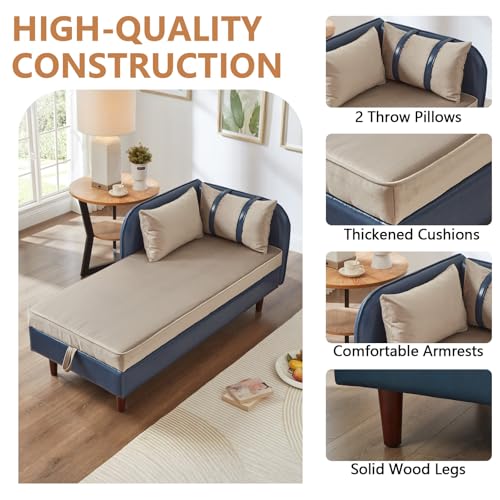65" Modern Storage Chaise Lounge Indoor, view 8