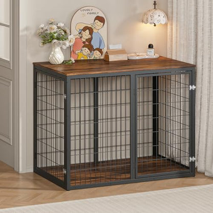 Dog Crate Furniture, 47'' Dog Kennel Indoor with 3 Doors, view 5