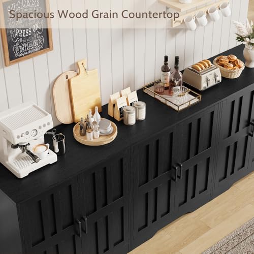 Sideboard Buffet Cabinet, Modern Farmhouse Kitchen Storage Cabinet, view 6