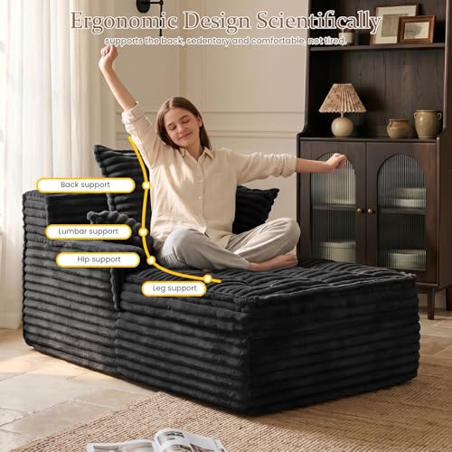 Boneless Chaise Lounge Couch Indoor, view 5