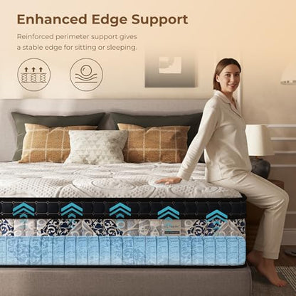 14 Inch Queen Size Mattress in a Box, Cooling Technology, Spring Support, view 7