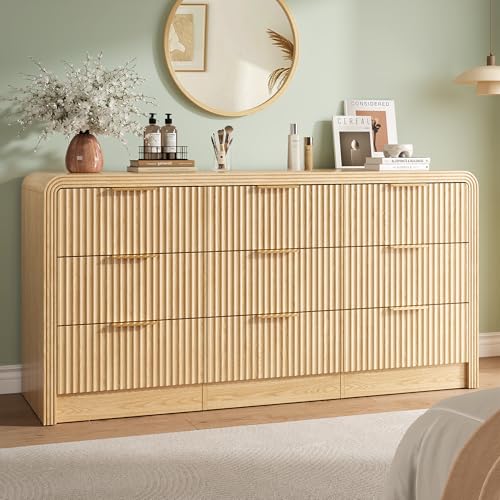 Fluted 9 Drawers Dresser, 63'' Wide Chest of Drawers for Bedroom, view 2
