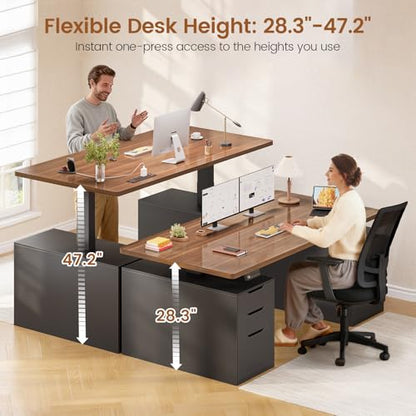Electric Standing Desk with 6 Drawers, 55" Adjustable Stand up Desk with Storage, view 4