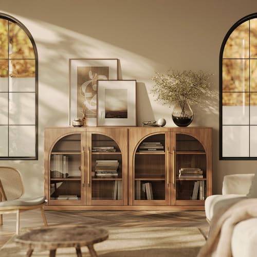 65" Arched Sideboard with Glass Door, view 2