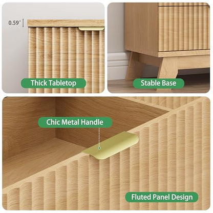 Fluted Dresser for Bedroom with 6 Drawers, view 7