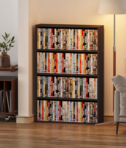 DVD Storage Cabinet Shelf, 4 Tier Media Storage Tower for CDs & Video Games, view 4