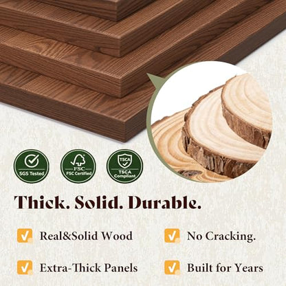 Solid Wood Full Size Bed Frame, Walnut, view 4