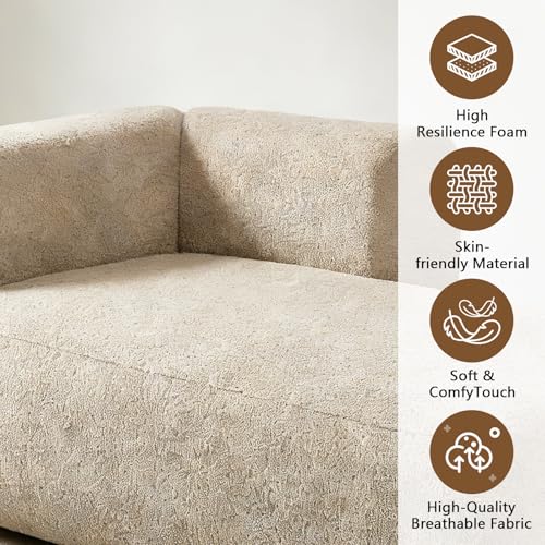 Minimalist Pebble Chaise Lounge Chair for Bedroom with Wood Frame, view 5