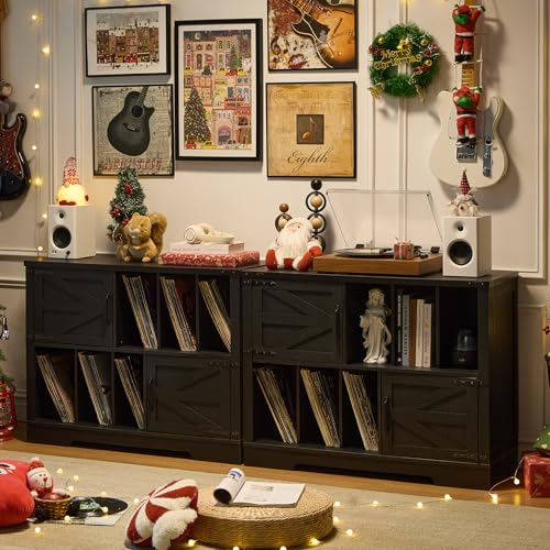 Large Record Player Stand with Vinyl Storage Up to 450 Albums, view 6