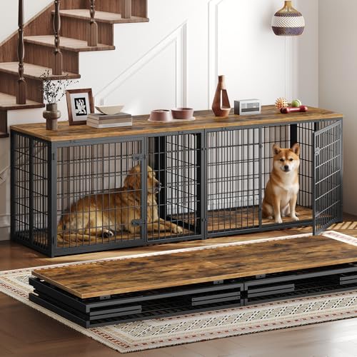 Foldable Dog Crate Furniture for 2 Dogs, view 4