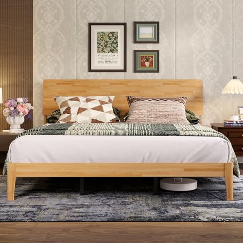 King Size Bed Frame with 3-Level Adjustable Storage Headboard, view 2