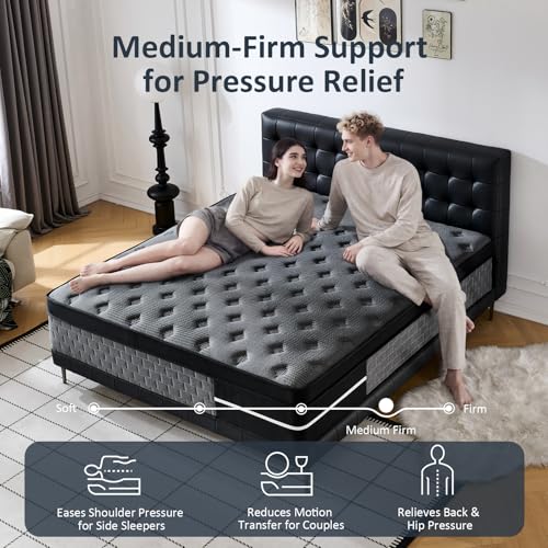 Full Size Mattress 12 inch, Hybrid Mattress in a Box, view 3