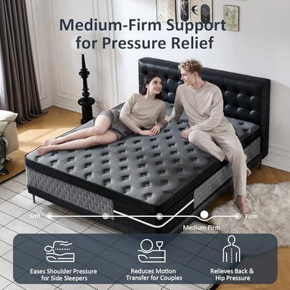 Full Size Mattress 12 inch, Hybrid Mattress in a Box, view 3
